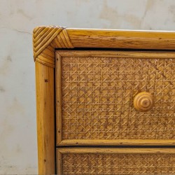 Commode rotin et cannage