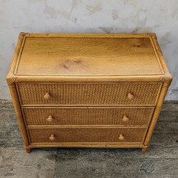 Commode rotin et cannage