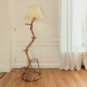 Lampadaire en rotin