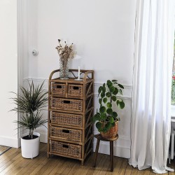 Chiffonnier en rotin et osier