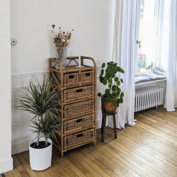 Chiffonnier en rotin et osier