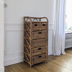 Chiffonnier en rotin et osier