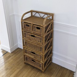 Chiffonnier en rotin et osier