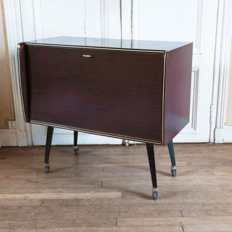Meuble bar à roulettes, en formica