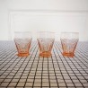 lot de 3 verres roses, design Art Déco