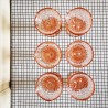 Coupes à fruits,en verre rose