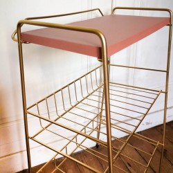 Sellette dorée, plateau couleur "terre cuite" - chez-nenette.fr