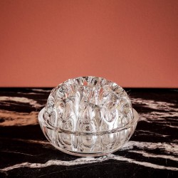 Petit pique fleurs en verre transparent.